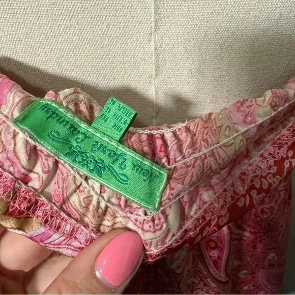 Boho satin babydoll puff  sleeve dress 6 - Picture 6 of 6